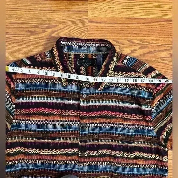 21 Men An American Brand Black Aztec Button Colorful Casual Festival Size XL - Picture 8 of 9